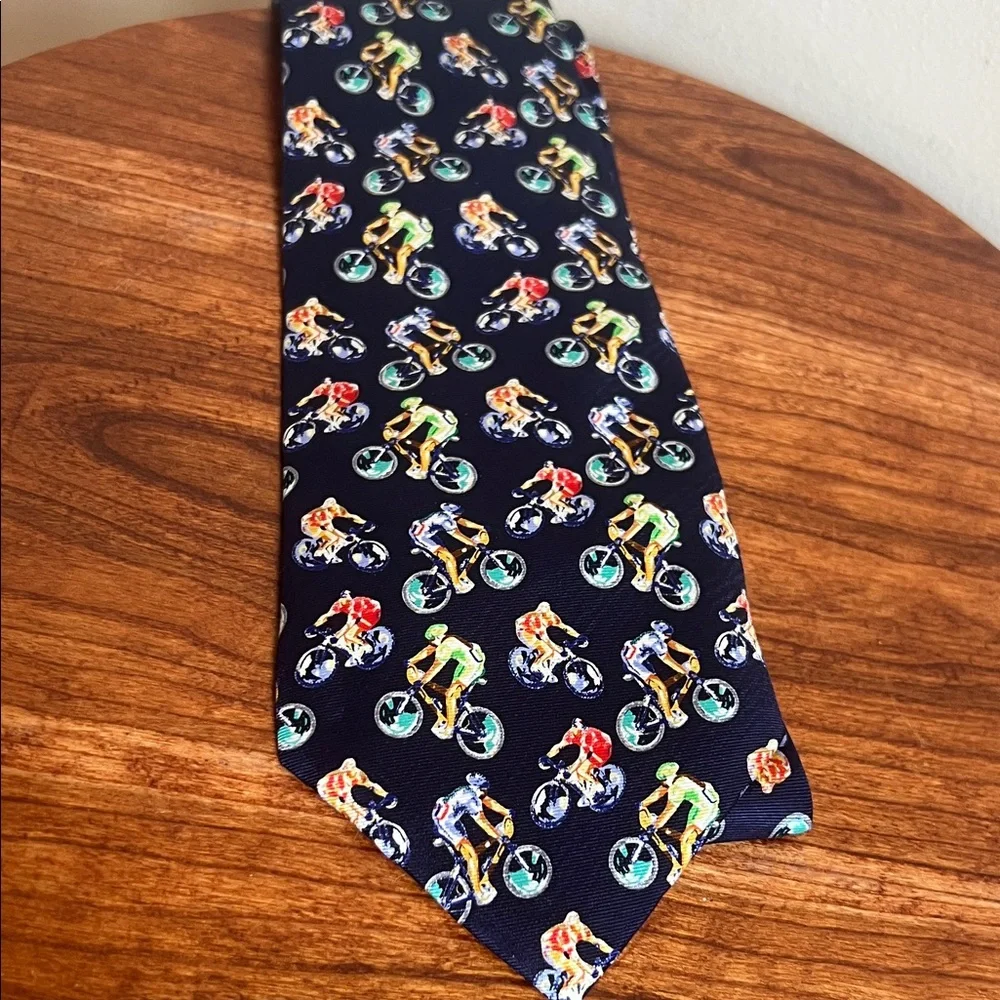 wild ties Navy Blue Cyclist Pattern Tie